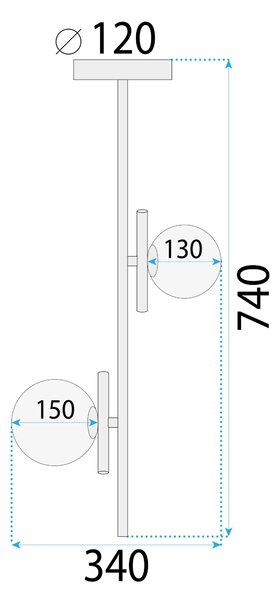 Κρεμαστό φωτιστικό APP1666-2CP Gold