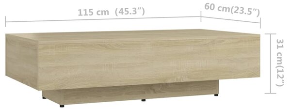 VidaXL Τραπεζάκι Σαλονιού Sonoma Δρυς 100x49,5x31 εκ. Επεξεργ. Ξύλο