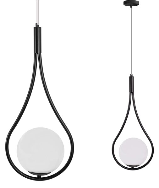 GLASS SPHERE PENDANT LAMP G111-1W JUODA E27