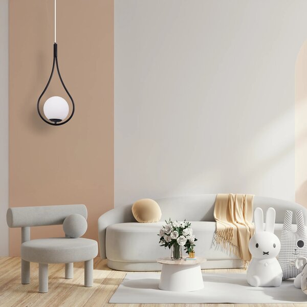 GLASS SPHERE PENDANT LAMP G111-1W JUODA E27