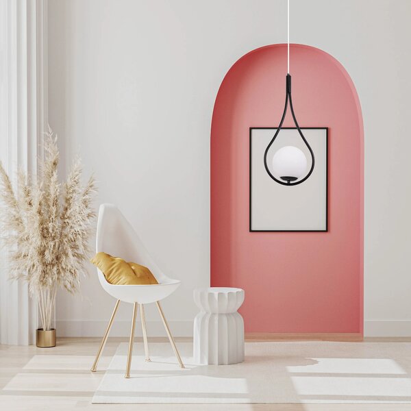 GLASS SPHERE PENDANT LAMP G111-1W JUODA E27