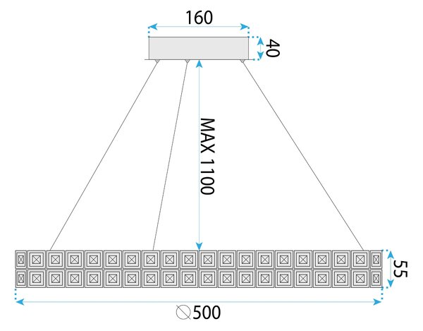 Λάμπα LED MS005-CP 50cm CHROME