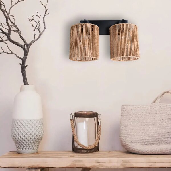 Φωτιστικό τοίχου APP1824-2W NATURE BLACK