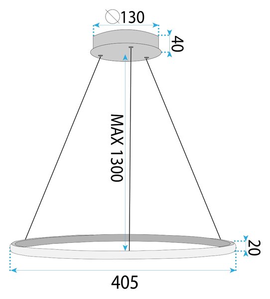 Lampa wisząca LHJ001-CP 40 cm GOLD