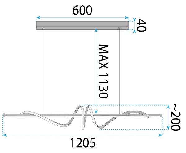 Λάμπα LED LHJ024-CP 120 cm GOLD