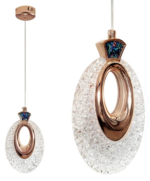 Κρυστάλλινο Κρεμαστό Φωτιστικό LHJ109-1CP LIGHT ROSE GOLD