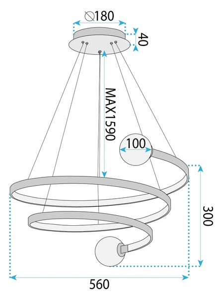 Lampa wisząca LHJ029-CP BLACK