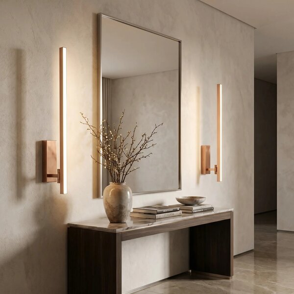 Επιτοίχο φωτιστικό μπάνιου LED SWE039-1W 80cm BRUSH COPPER