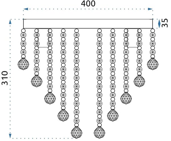 Κρυστάλλινο Φωτιστικό Οροφής Plafon APP515-4C Cristal