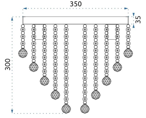 Κρυστάλλινο Φωτιστικό Οροφής Plafon APP514-5C Cristal