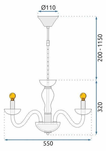 APP1081-6CP Κρεμαστό φωτιστικό οροφής