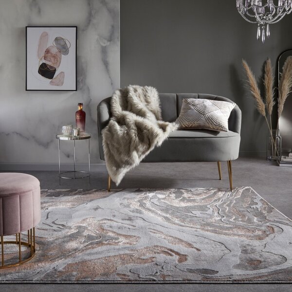 Χαλί Marbled Ροζ 200x290 cm, Flair Rugs