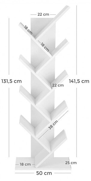 Βιβλιοθήκη Vasagle, 50x25x141.5 cm