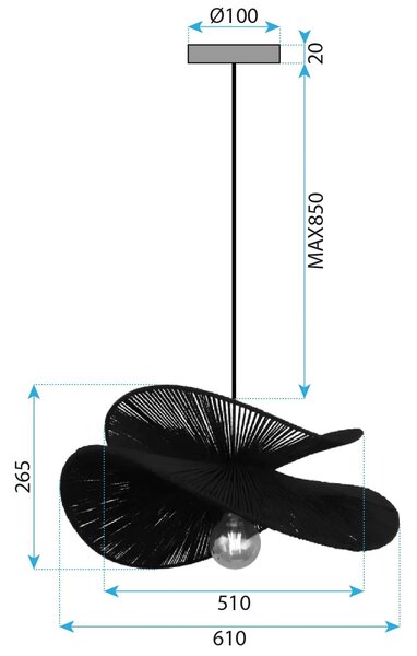 Κρεμαστό φωτιστικό APP1828-1CP NATURE