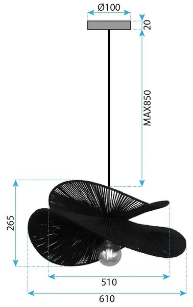 Κρεμαστό φωτιστικό APP1833-1CP BLACK