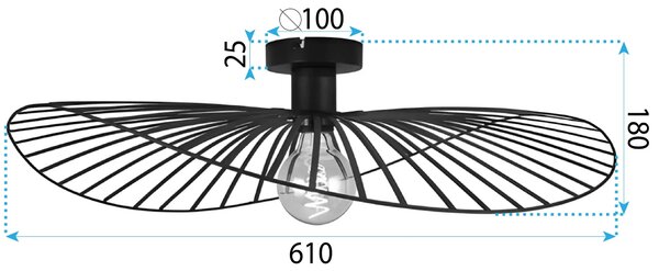 Κρεμαστό φωτιστικό APP1843-1C BLACK