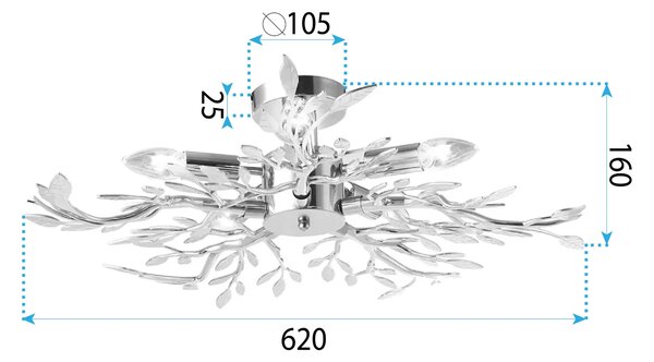 Φωτιστικό οροφής EBT020-5C CHROME