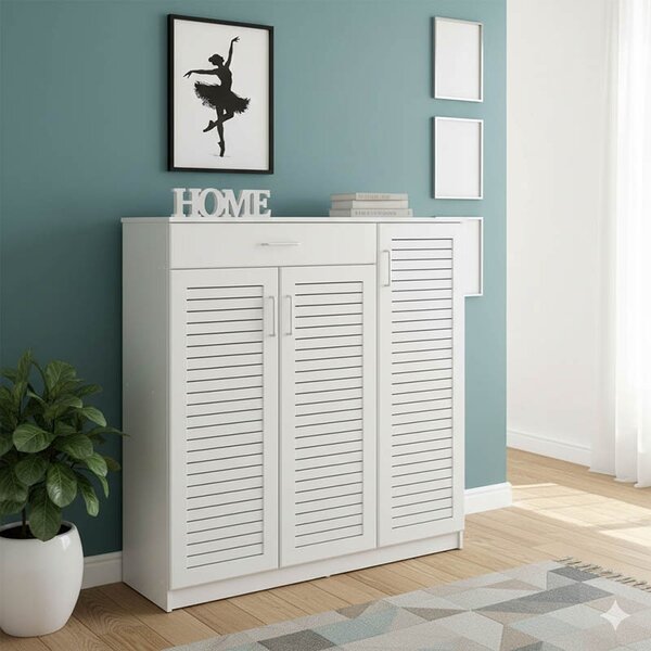 Παπουτσοθήκη Sante 30 Ζευγάρια Λευκό 120x37x123 cm