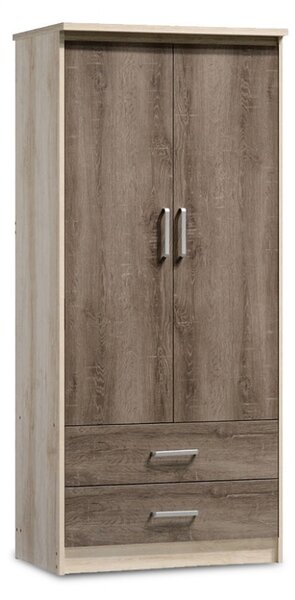 Ντουλάπα Olympus με 2 Πόρτες και Συρτάρια Χρώμα Castillo-Toro 81x57x183 cm