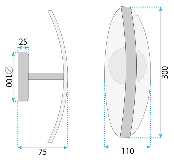 Φωτιστικό τοίχου LED G130-W Gold