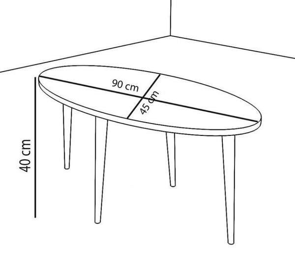 Τραπεζάκι σαλονιού Barton Sonoma 90x45x40 cm