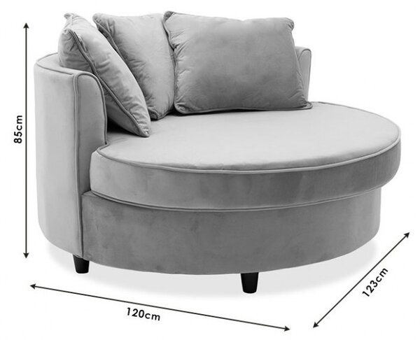 Καναπές Round Ροζ 123x120x85 cm