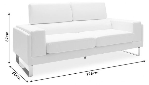 Καναπές Shea 3 θέσεων Ivory 198x80x87 cm