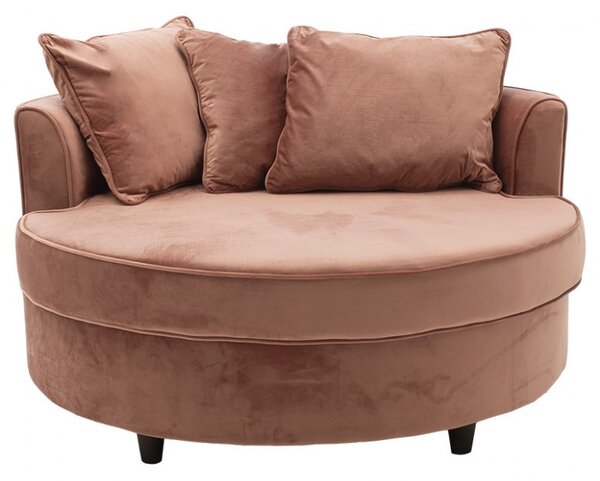 Καναπές Round Ροζ 123x120x85 cm