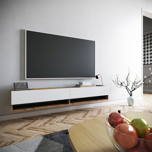 Έπιπλο TV Handra Λευκό 180x31.5x29.5 cm