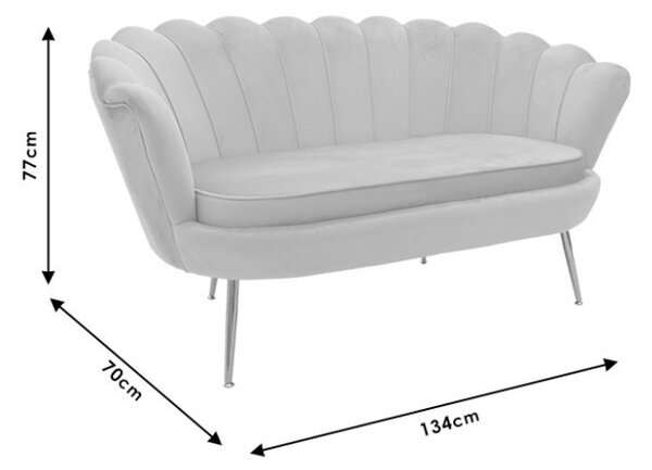 Καναπές Daimon 2 Θέσεων Γκρι 134x70x77 cm