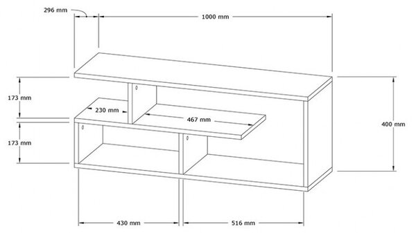 Έπιπλο TV Waldo Λευκό 100x29.5x40 cm