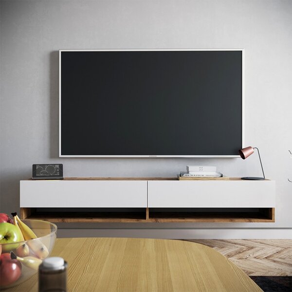 Έπιπλο TV Handra Λευκό 180x31.5x29.5 cm