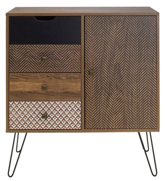 Ντουλάπι με Συρτάρια Boho Walnut 79.5x39.5x86 cm