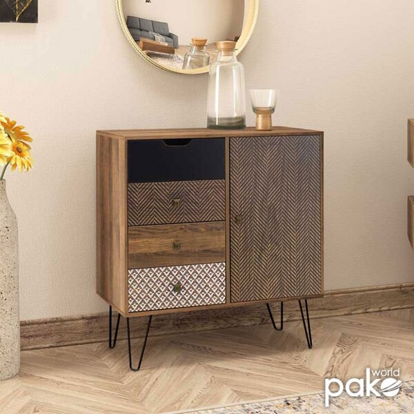 Ντουλάπι με Συρτάρια Boho Walnut 79.5x39.5x86 cm