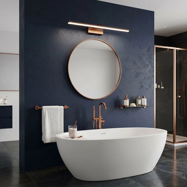 Επιτοίχο φωτιστικό μπάνιου LED SWE014-1W 58cm BRUSH COPPER
