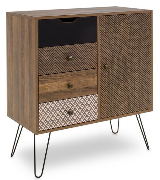 Ντουλάπι με Συρτάρια Boho Walnut 79.5x39.5x86 cm