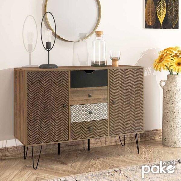 Μπουφές Boho Walnut 122x39.5x86 cm