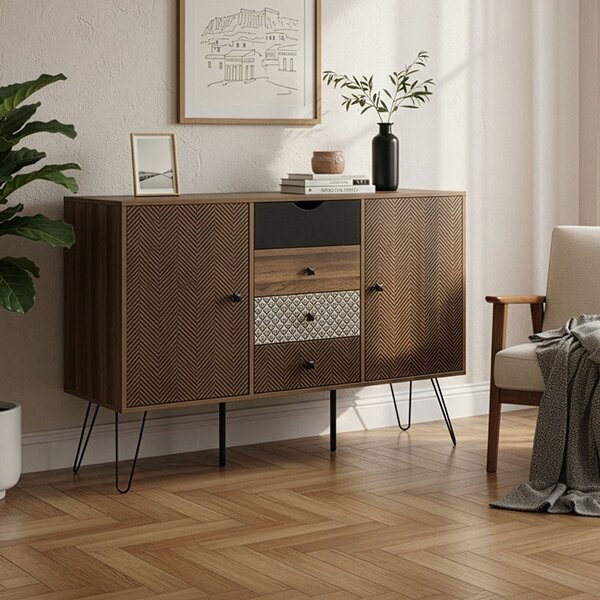 Μπουφές Boho Walnut 122x39.5x86 cm