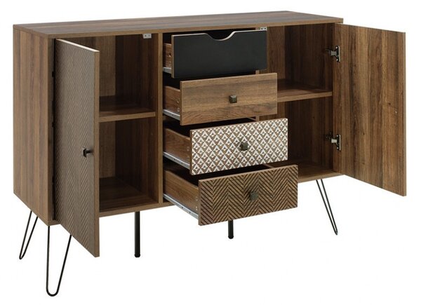 Μπουφές Boho Walnut 122x39.5x86 cm