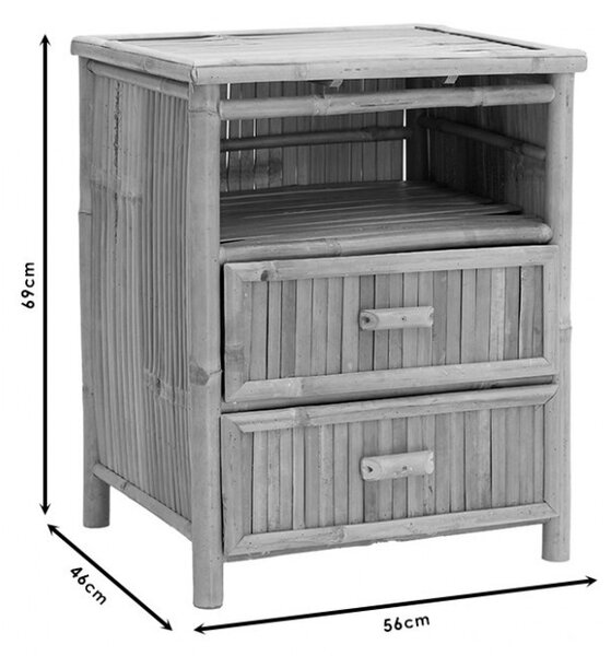 Κομοδίνο Ofra Bamboo 56x46x69 cm
