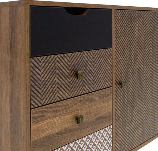Ντουλάπι με Συρτάρια Boho Walnut 79.5x39.5x86 cm