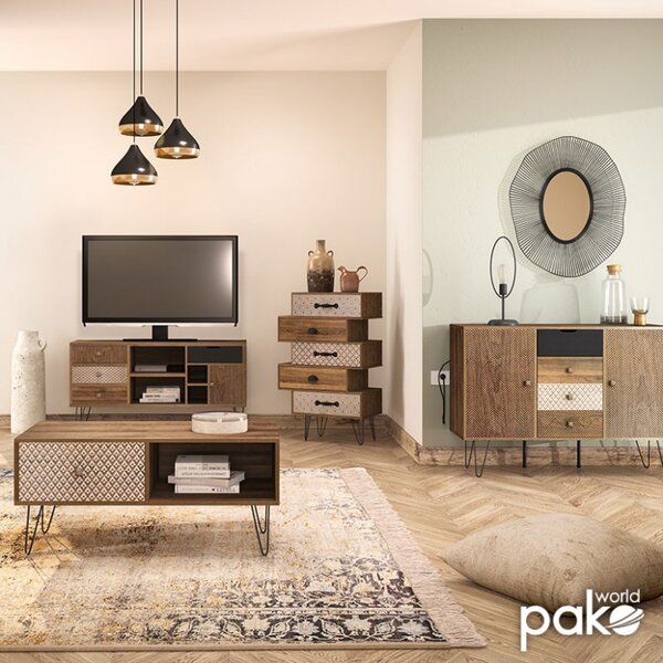 Ντουλάπι με Συρτάρια Boho Walnut 79.5x39.5x86 cm
