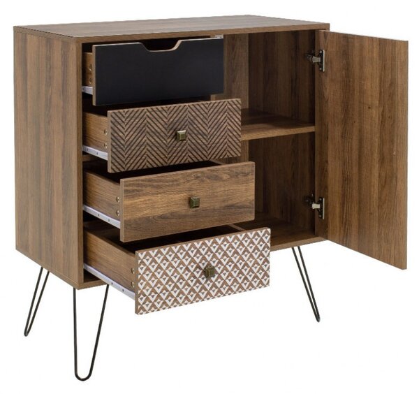 Ντουλάπι με Συρτάρια Boho Walnut 79.5x39.5x86 cm