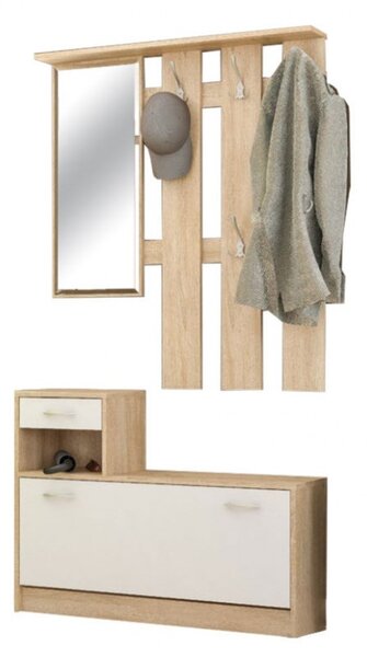 Κρεμάστρα Εισόδου Jamie Λευκό - Natural 100x27.5x187 cm