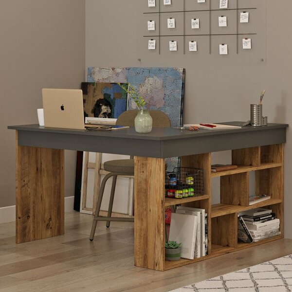 Γραφείο Rosaline Oak - Walnut 120x129x72 cm