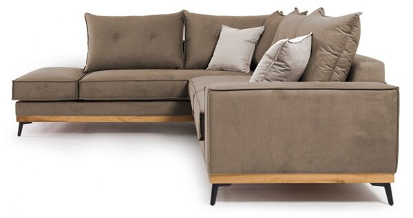 Δεξιός Γωνιακός Καναπές Luxury II Mocha - Κρεμ - Μαύρο 290x235x90 cm