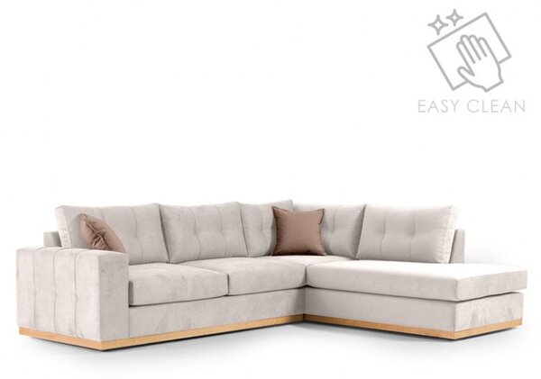 Αριστερός Γωνιακός Καναπές Boston Κρεμ - Mocha - Natural 280x225x95 cm