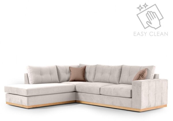 Δεξιός Γωνιακός Καναπές Boston Κρεμ - Mocha - Natural 280x225x95 cm