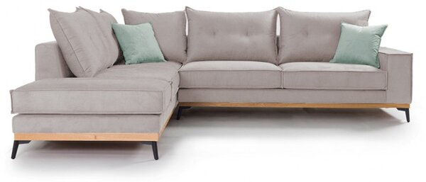 Δεξιός Γωνιακός Καναπές Luxury II Elephant - Ciel - Μαύρο 290x235x90 cm