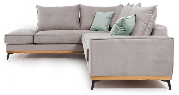 Δεξιός Γωνιακός Καναπές Luxury II Elephant - Ciel - Μαύρο 290x235x90 cm